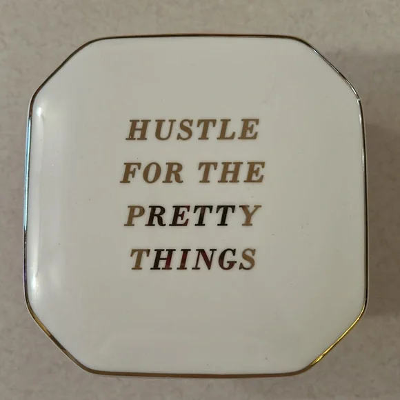 “Hustle For The Pretty Things” Extra Large Bold Striped Trinket Box NEW - Picture 4 of 15